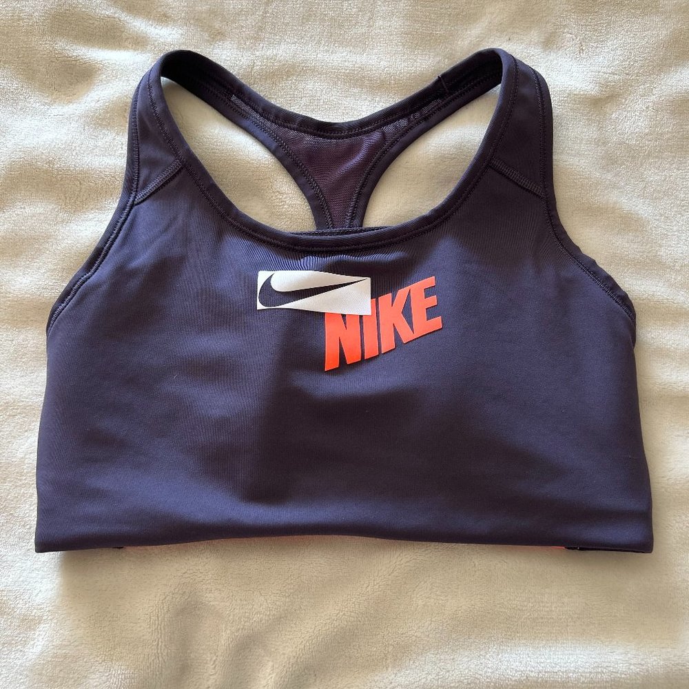 Nike Womens Purple Logo Size M  Sports Bra   225
